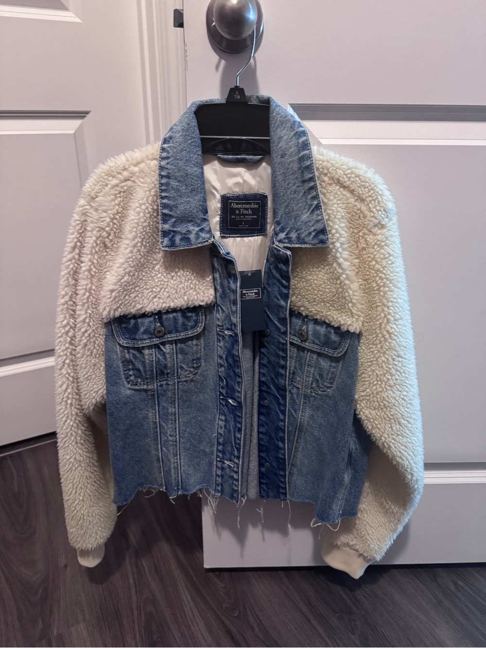 Vintage Abercrombie & Fitch Blue Denim and Cream Sherpa Jacket
